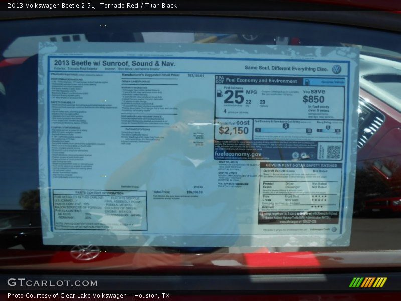 Tornado Red / Titan Black 2013 Volkswagen Beetle 2.5L