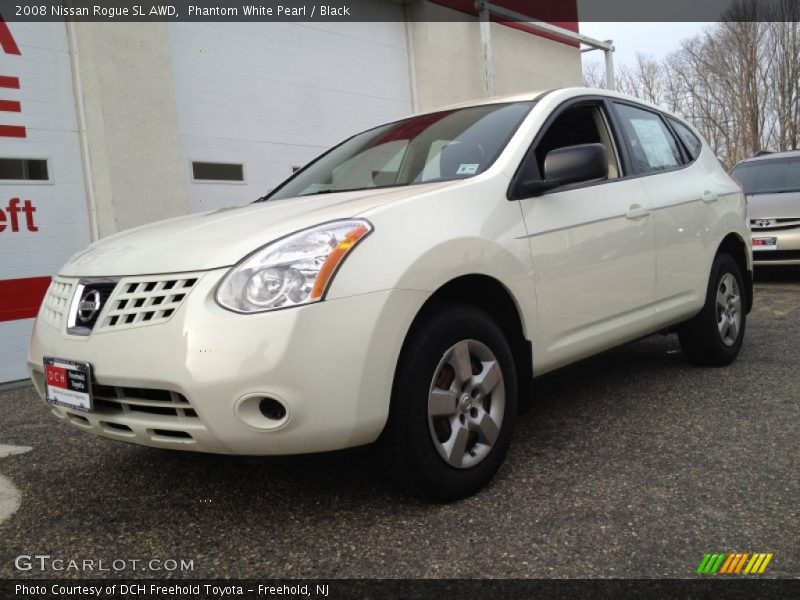 Phantom White Pearl / Black 2008 Nissan Rogue SL AWD