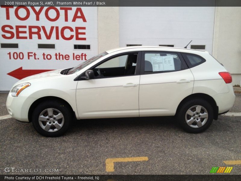 Phantom White Pearl / Black 2008 Nissan Rogue SL AWD