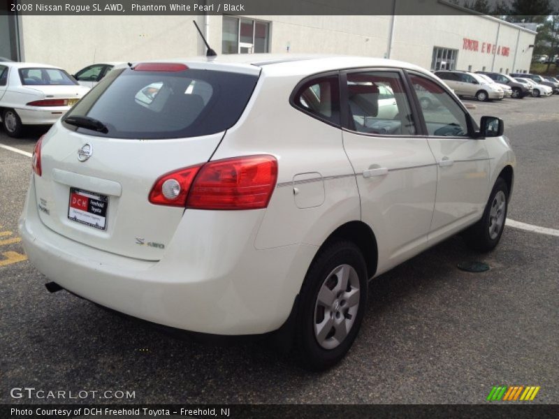 Phantom White Pearl / Black 2008 Nissan Rogue SL AWD