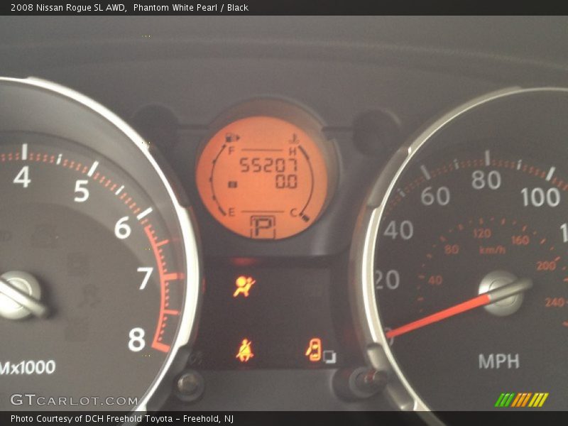 Phantom White Pearl / Black 2008 Nissan Rogue SL AWD