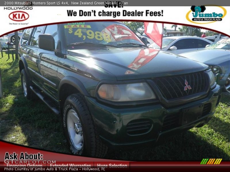 New Zealand Green Metallic / Tan 2000 Mitsubishi Montero Sport LS 4x4