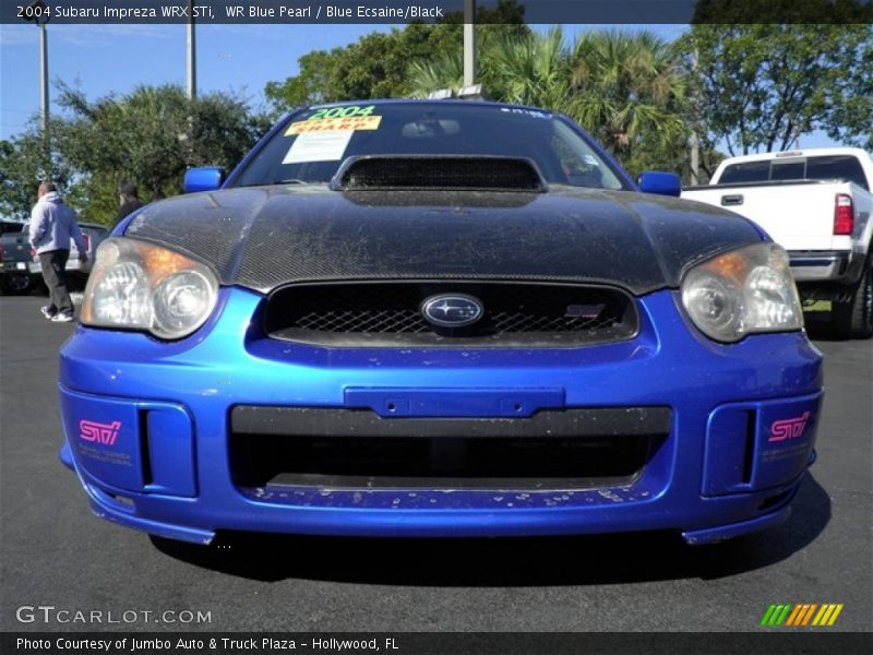 WR Blue Pearl / Blue Ecsaine/Black 2004 Subaru Impreza WRX STi
