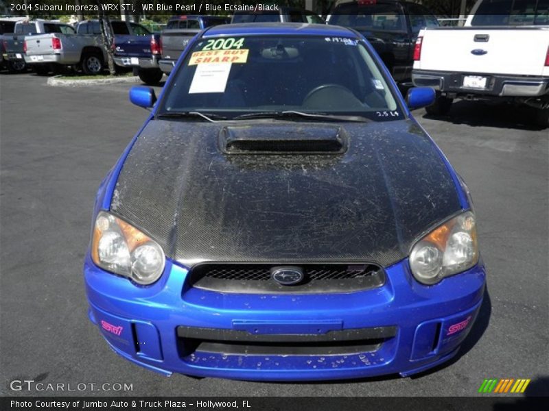 WR Blue Pearl / Blue Ecsaine/Black 2004 Subaru Impreza WRX STi