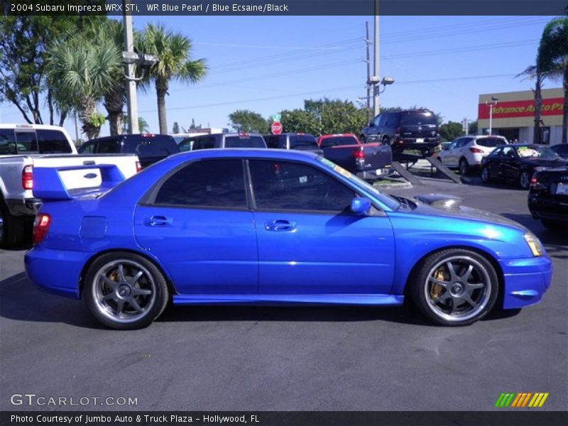 WR Blue Pearl / Blue Ecsaine/Black 2004 Subaru Impreza WRX STi