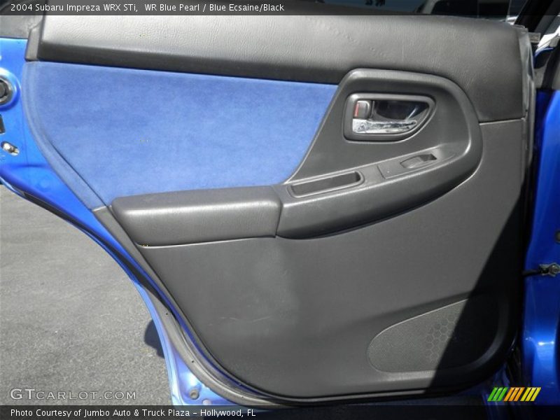 WR Blue Pearl / Blue Ecsaine/Black 2004 Subaru Impreza WRX STi
