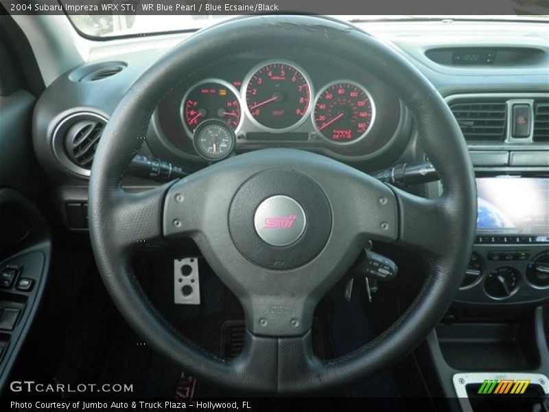 WR Blue Pearl / Blue Ecsaine/Black 2004 Subaru Impreza WRX STi