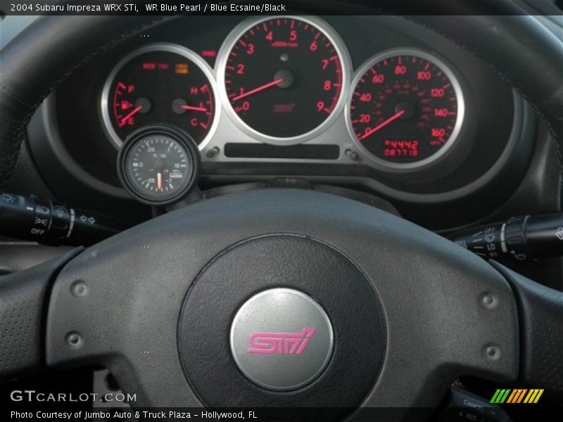 WR Blue Pearl / Blue Ecsaine/Black 2004 Subaru Impreza WRX STi