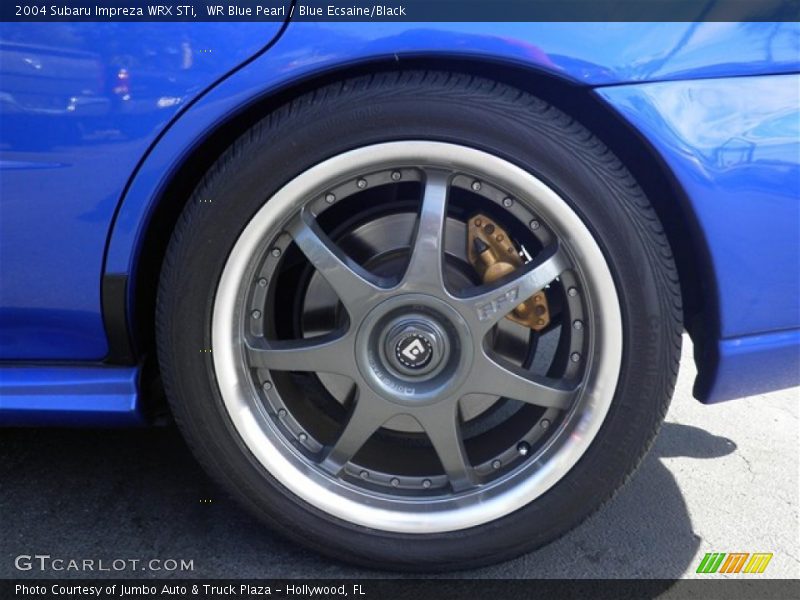 WR Blue Pearl / Blue Ecsaine/Black 2004 Subaru Impreza WRX STi