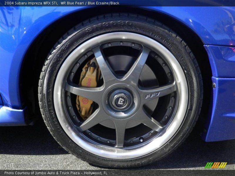 WR Blue Pearl / Blue Ecsaine/Black 2004 Subaru Impreza WRX STi
