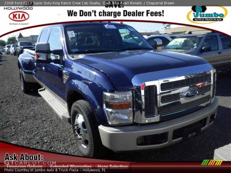 Dark Blue Pearl Metallic / Chaparral Brown 2008 Ford F350 Super Duty King Ranch Crew Cab Dually