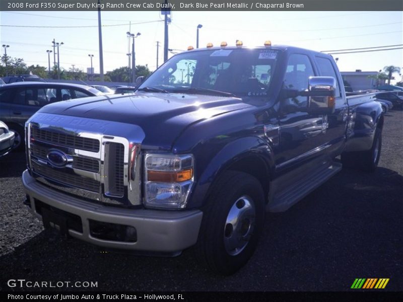 Dark Blue Pearl Metallic / Chaparral Brown 2008 Ford F350 Super Duty King Ranch Crew Cab Dually