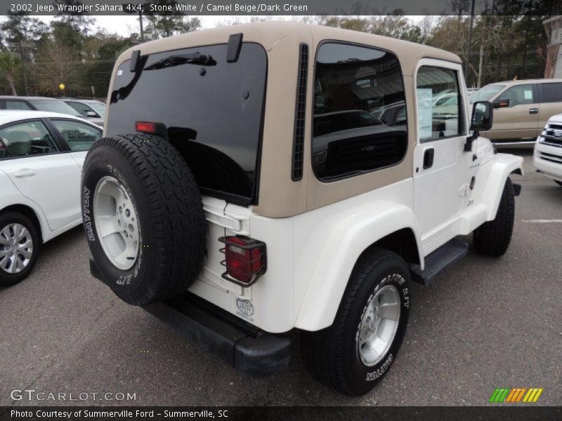 Stone White / Camel Beige/Dark Green 2002 Jeep Wrangler Sahara 4x4