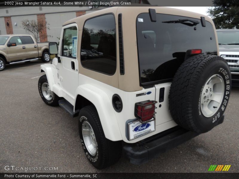 Stone White / Camel Beige/Dark Green 2002 Jeep Wrangler Sahara 4x4