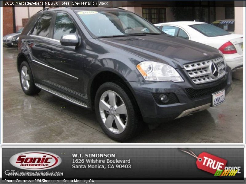 Steel Grey Metallic / Black 2010 Mercedes-Benz ML 350