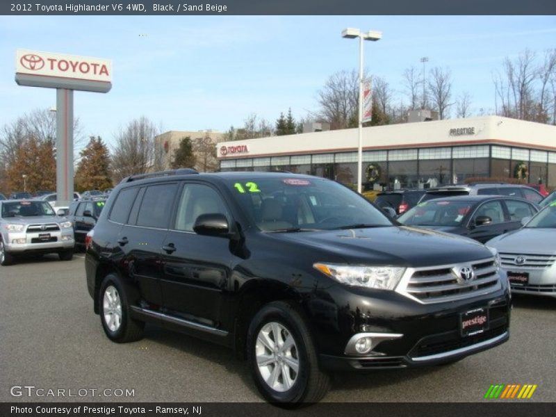 Black / Sand Beige 2012 Toyota Highlander V6 4WD
