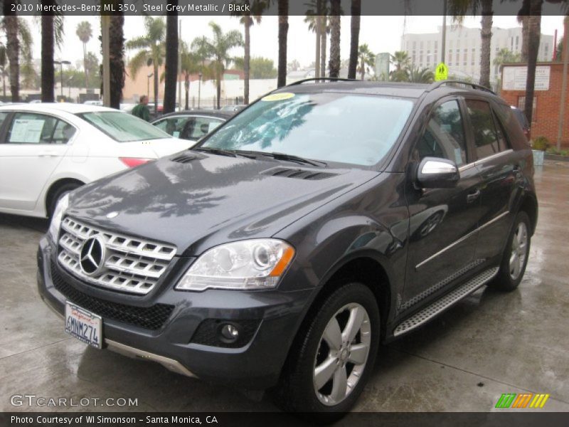 Steel Grey Metallic / Black 2010 Mercedes-Benz ML 350