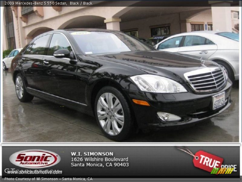 Black / Black 2009 Mercedes-Benz S 550 Sedan