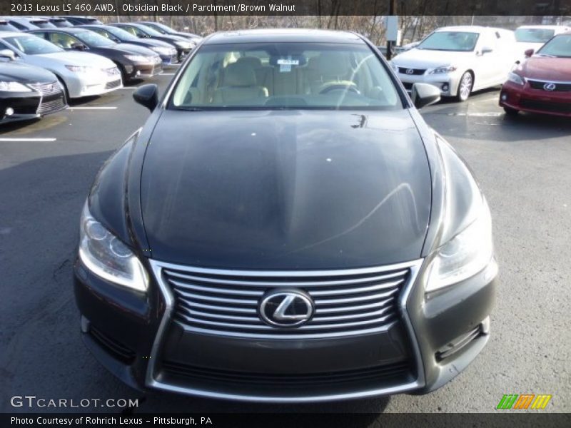 Obsidian Black / Parchment/Brown Walnut 2013 Lexus LS 460 AWD