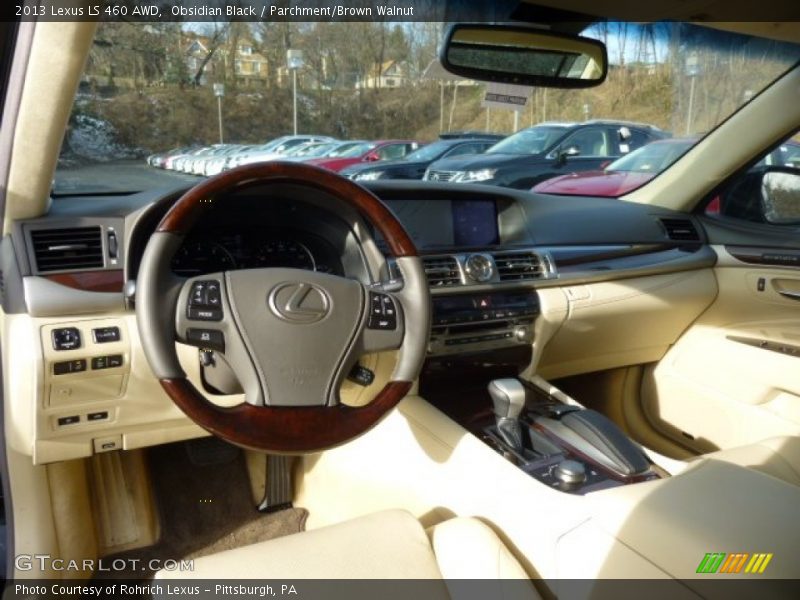 Obsidian Black / Parchment/Brown Walnut 2013 Lexus LS 460 AWD