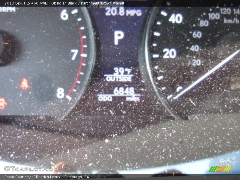 Obsidian Black / Parchment/Brown Walnut 2013 Lexus LS 460 AWD
