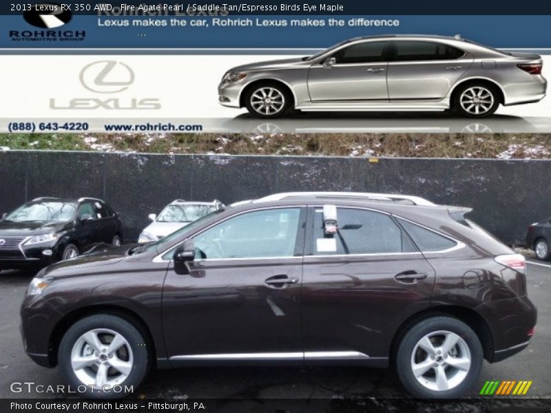 Fire Agate Pearl / Saddle Tan/Espresso Birds Eye Maple 2013 Lexus RX 350 AWD