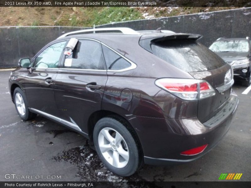 Fire Agate Pearl / Saddle Tan/Espresso Birds Eye Maple 2013 Lexus RX 350 AWD