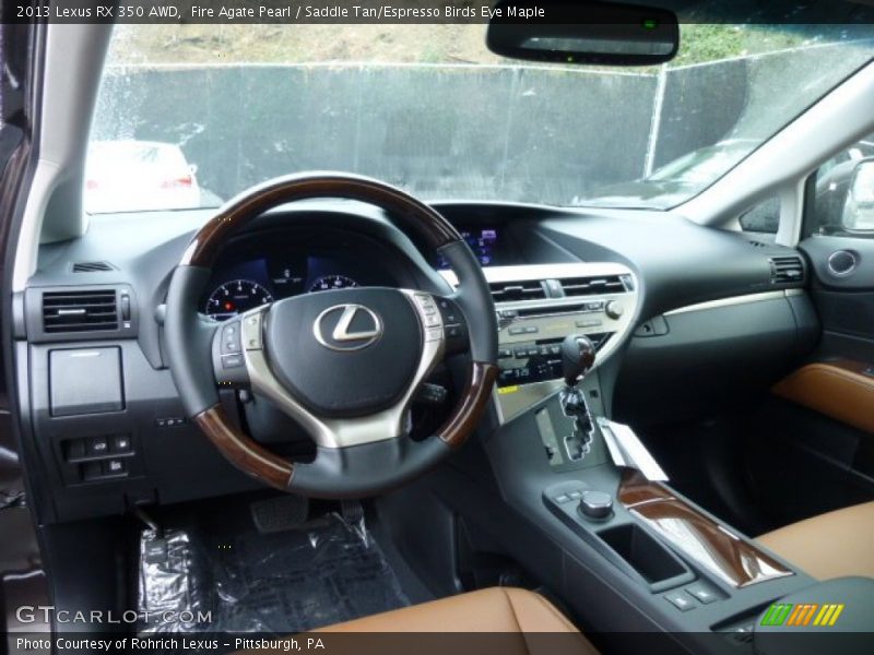 Fire Agate Pearl / Saddle Tan/Espresso Birds Eye Maple 2013 Lexus RX 350 AWD