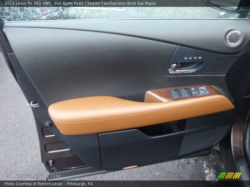 Fire Agate Pearl / Saddle Tan/Espresso Birds Eye Maple 2013 Lexus RX 350 AWD