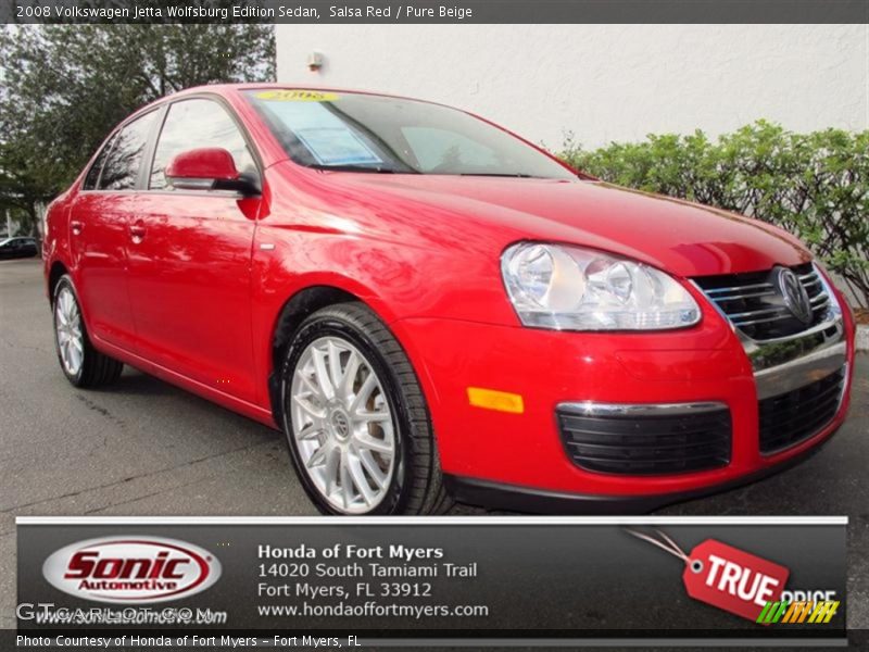 Salsa Red / Pure Beige 2008 Volkswagen Jetta Wolfsburg Edition Sedan