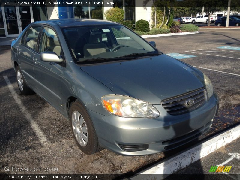 Mineral Green Metallic / Pebble Beige 2003 Toyota Corolla LE