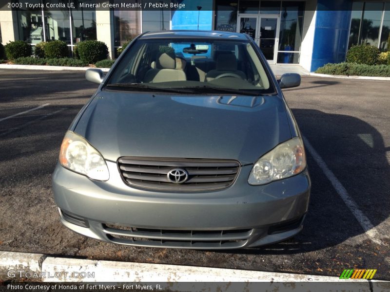 Mineral Green Metallic / Pebble Beige 2003 Toyota Corolla LE