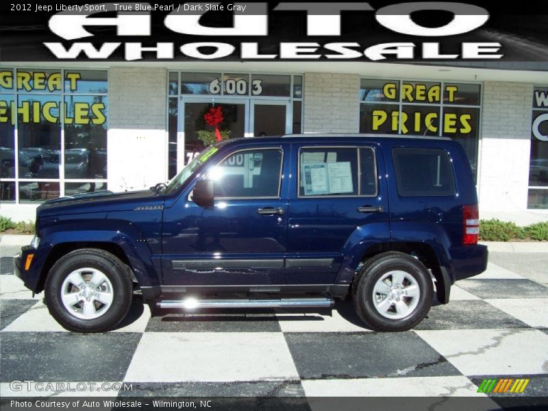 True Blue Pearl / Dark Slate Gray 2012 Jeep Liberty Sport