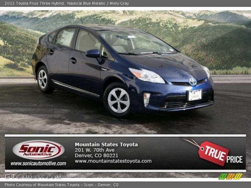 Nautical Blue Metallic / Misty Gray 2013 Toyota Prius Three Hybrid