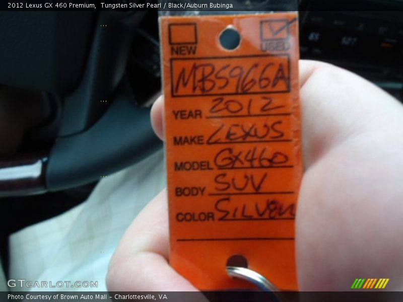 Tungsten Silver Pearl / Black/Auburn Bubinga 2012 Lexus GX 460 Premium