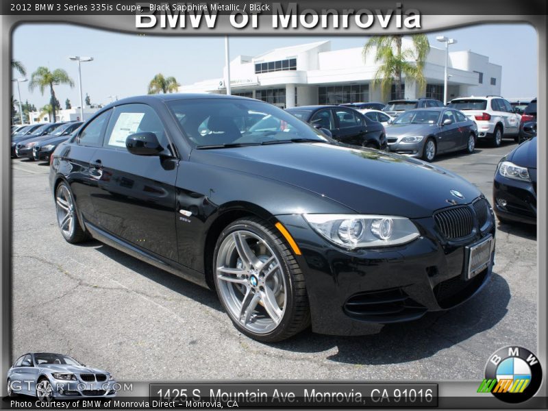Black Sapphire Metallic / Black 2012 BMW 3 Series 335is Coupe