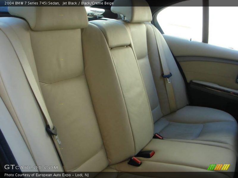 Jet Black / Black/Creme Beige 2004 BMW 7 Series 745i Sedan