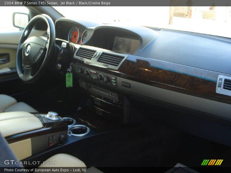 Jet Black / Black/Creme Beige 2004 BMW 7 Series 745i Sedan