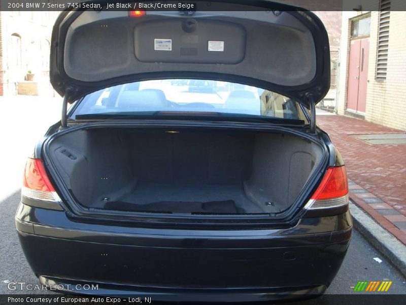 Jet Black / Black/Creme Beige 2004 BMW 7 Series 745i Sedan