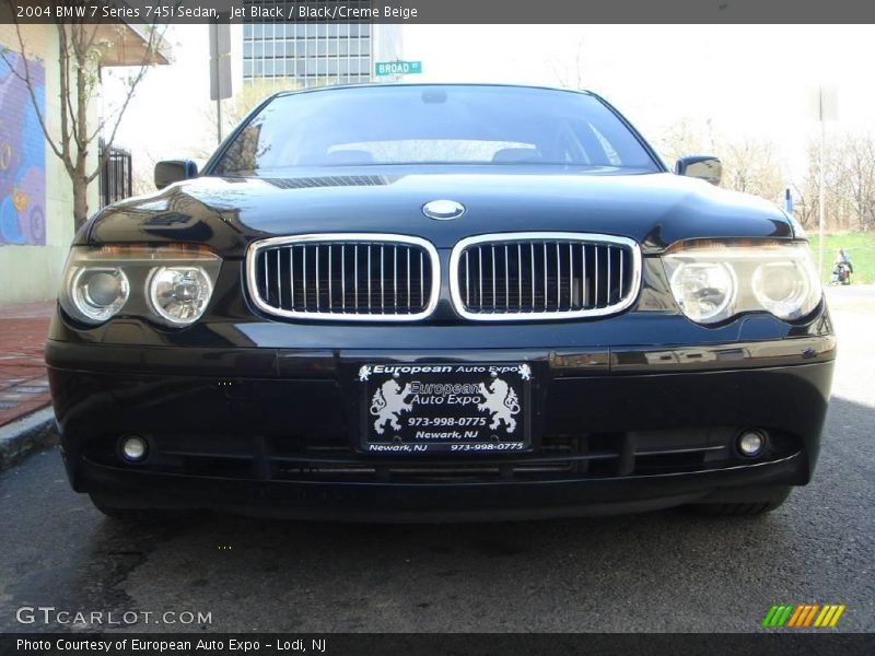 Jet Black / Black/Creme Beige 2004 BMW 7 Series 745i Sedan