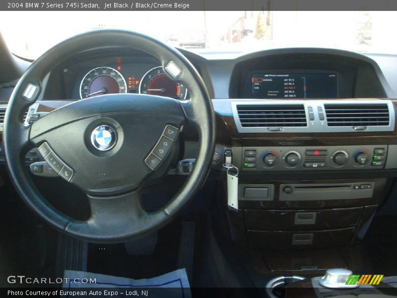 Jet Black / Black/Creme Beige 2004 BMW 7 Series 745i Sedan