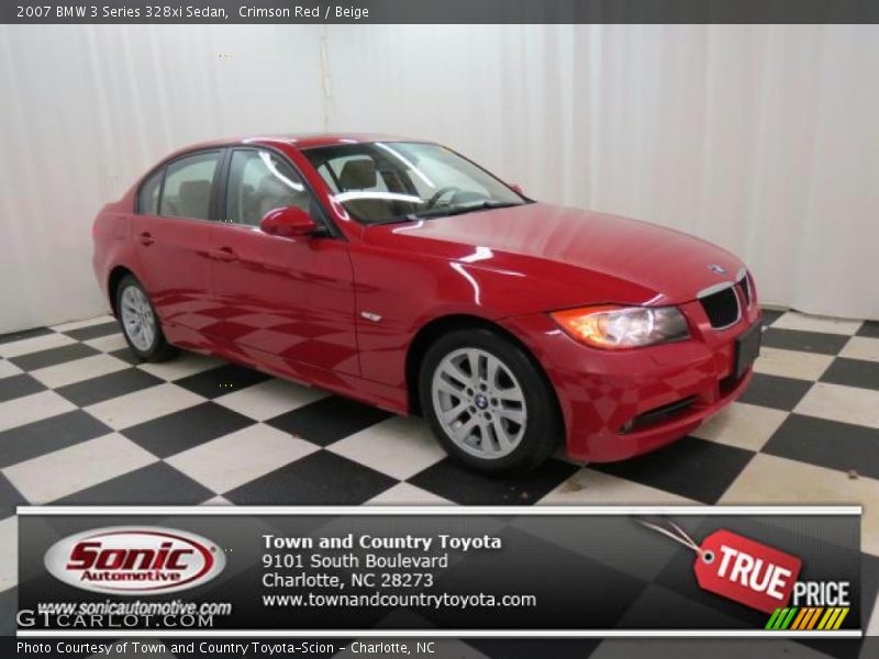 Crimson Red / Beige 2007 BMW 3 Series 328xi Sedan