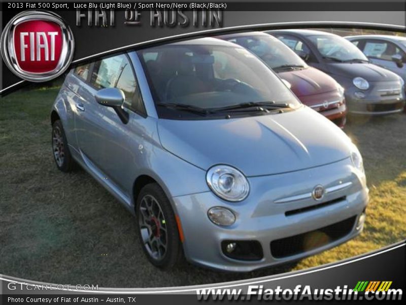 Luce Blu (Light Blue) / Sport Nero/Nero (Black/Black) 2013 Fiat 500 Sport