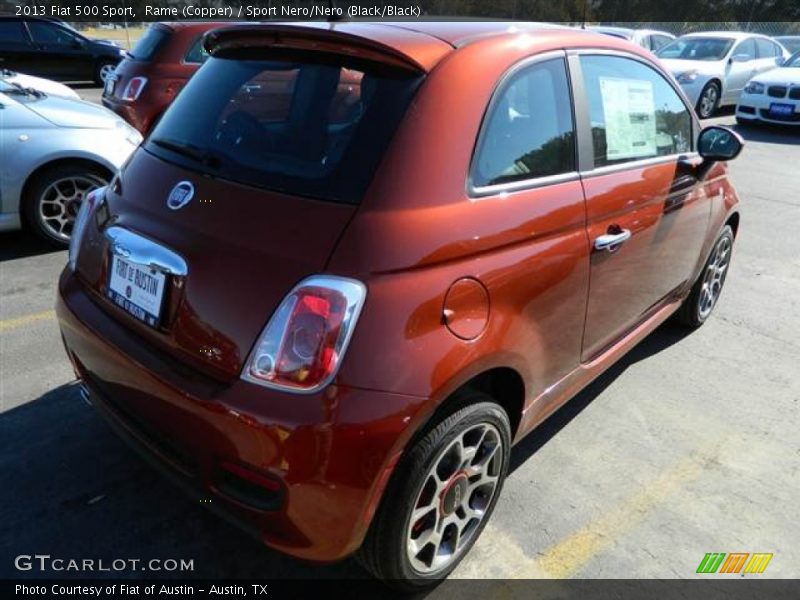 Rame (Copper) / Sport Nero/Nero (Black/Black) 2013 Fiat 500 Sport