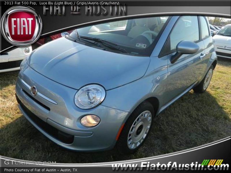 Luce Blu (Light Blue) / Grigio/Avorio (Gray/Ivory) 2013 Fiat 500 Pop