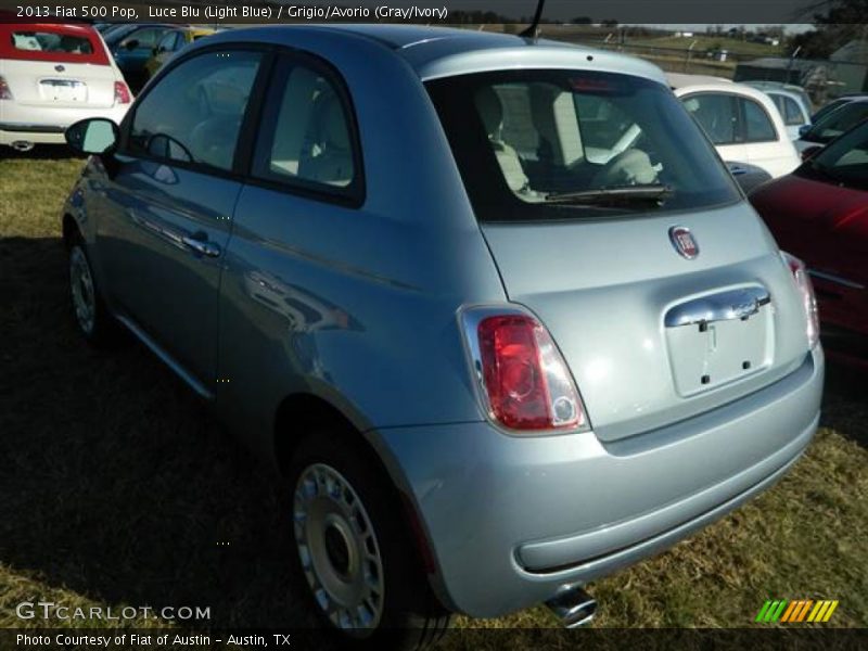 Luce Blu (Light Blue) / Grigio/Avorio (Gray/Ivory) 2013 Fiat 500 Pop