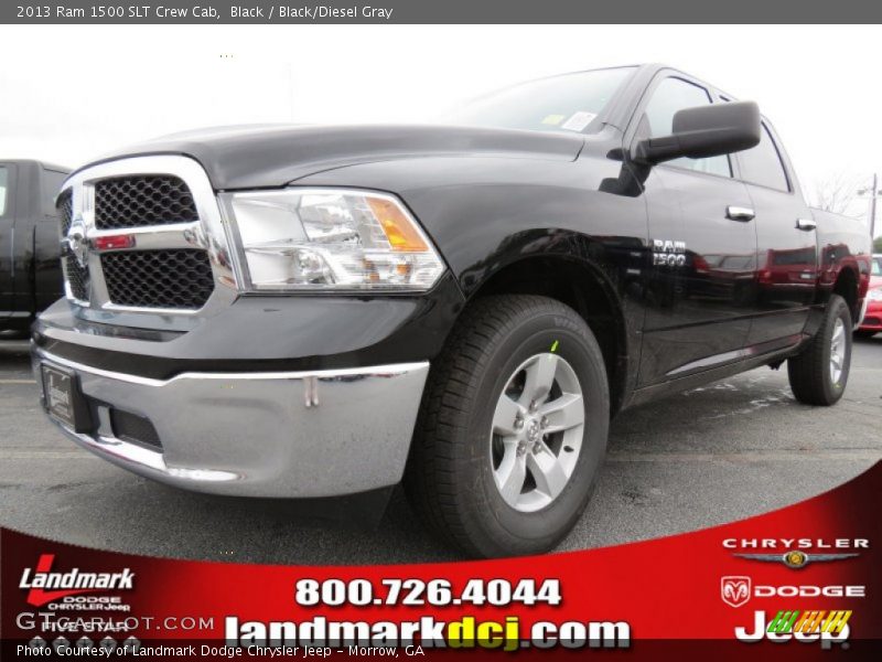 Black / Black/Diesel Gray 2013 Ram 1500 SLT Crew Cab