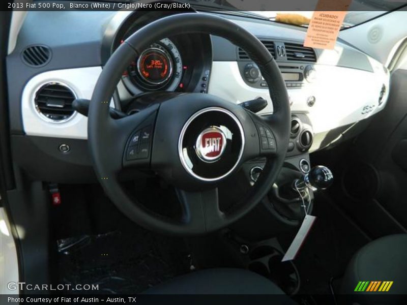 Bianco (White) / Grigio/Nero (Gray/Black) 2013 Fiat 500 Pop