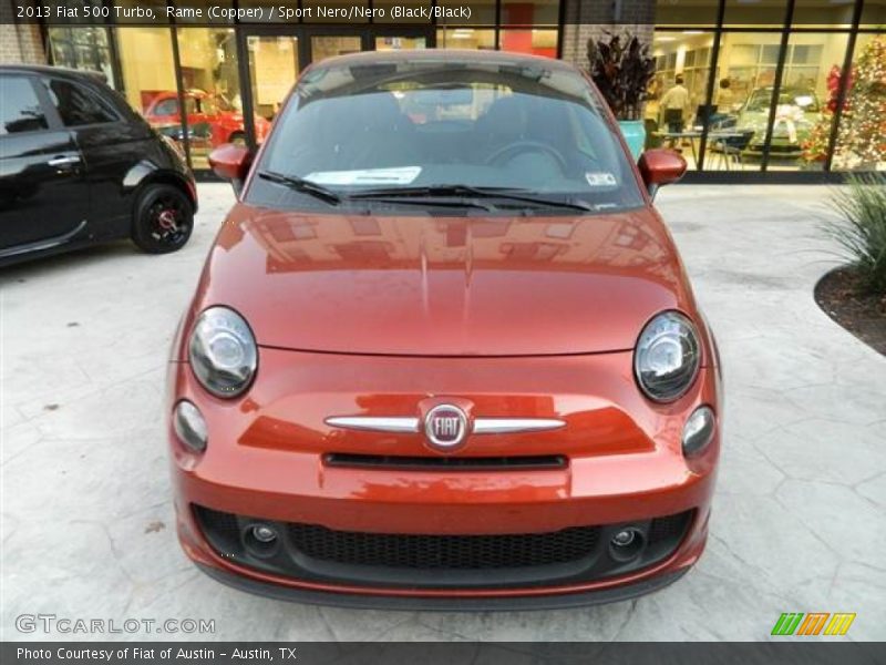 Rame (Copper) / Sport Nero/Nero (Black/Black) 2013 Fiat 500 Turbo