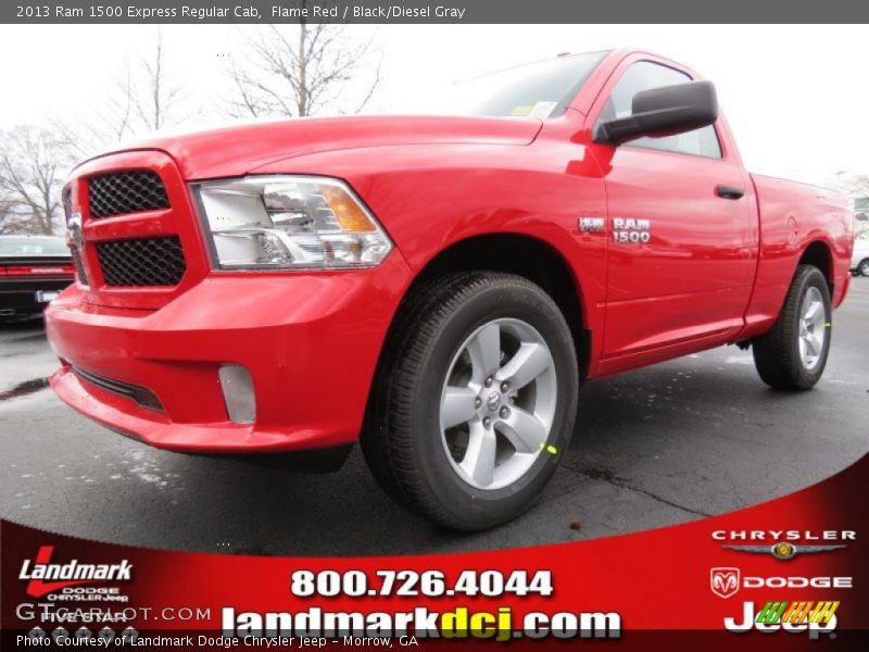 Flame Red / Black/Diesel Gray 2013 Ram 1500 Express Regular Cab